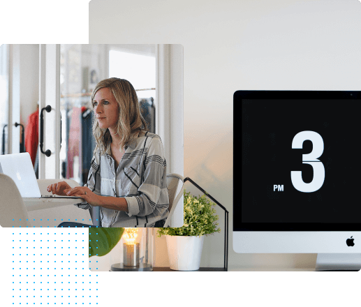 Professional woman at a desk in light office